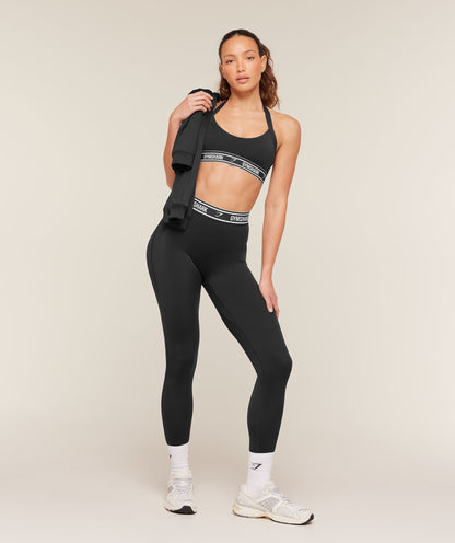Gymshark Waistband Logo Leggings - Black