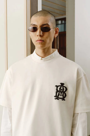 Monogram t-shirt - oat/black