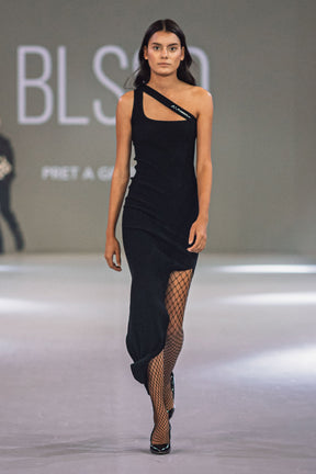 CODE ASYMMETRIC STRAP KNIT DRESS