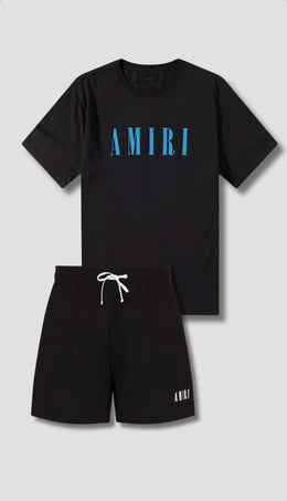 AMIRI Black Logo T-Shirt & Shorts Set