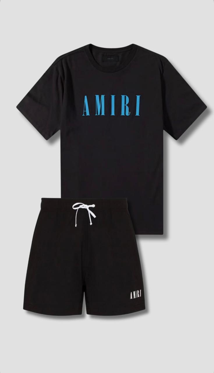 AMIRI Black Logo T-Shirt & Shorts Set