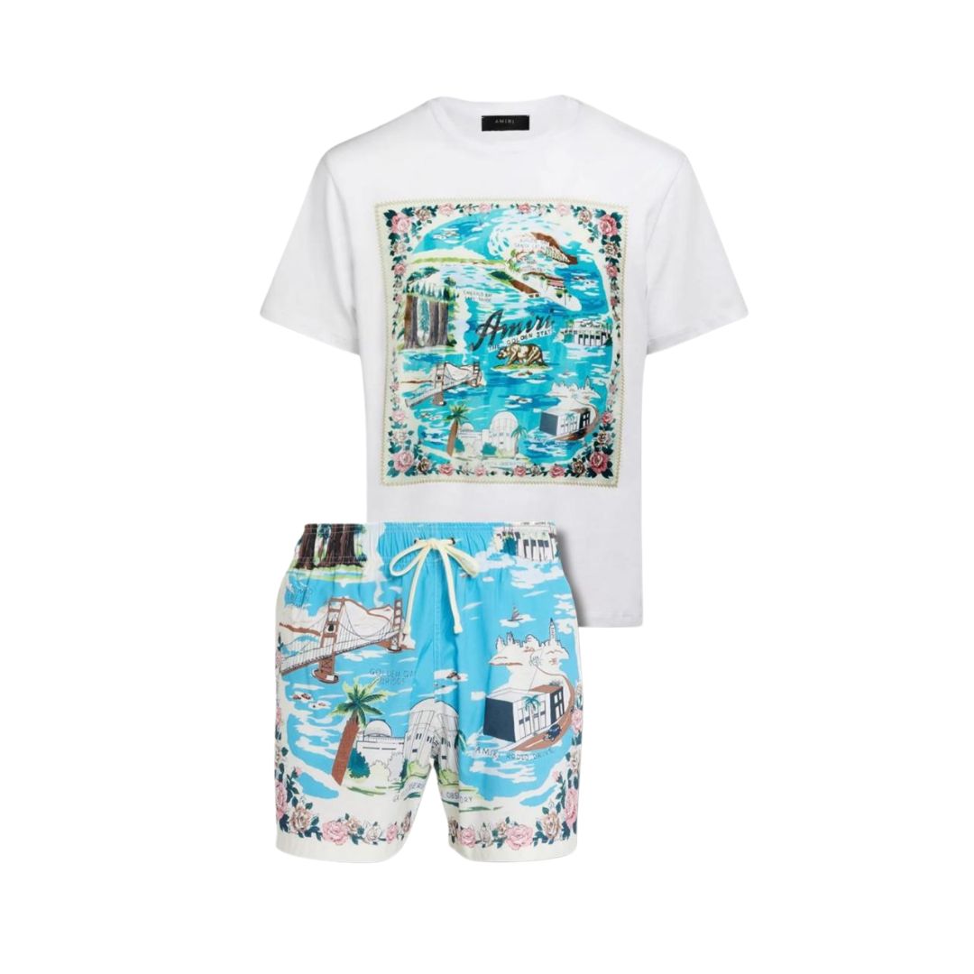 AMIRI California Scenic Print Co-ord Set (T-Shirt & Shorts)