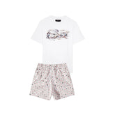 AMIRI Desert Mirage Co-ord Set (White Graphic Tee & Pink Printed Shorts)