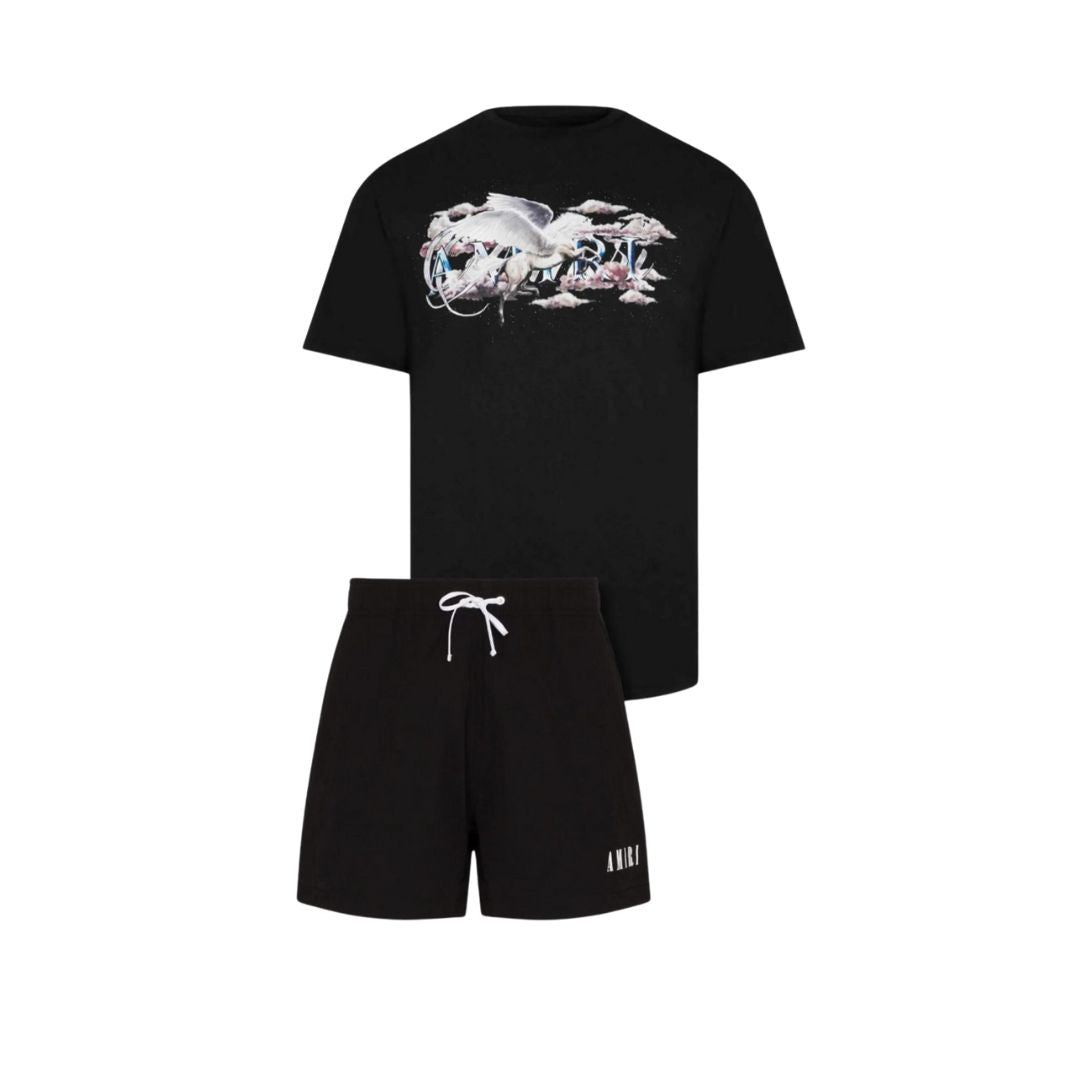 AMIRI Desert Flight Co-ord Set (Black Graphic Tee & Shorts)