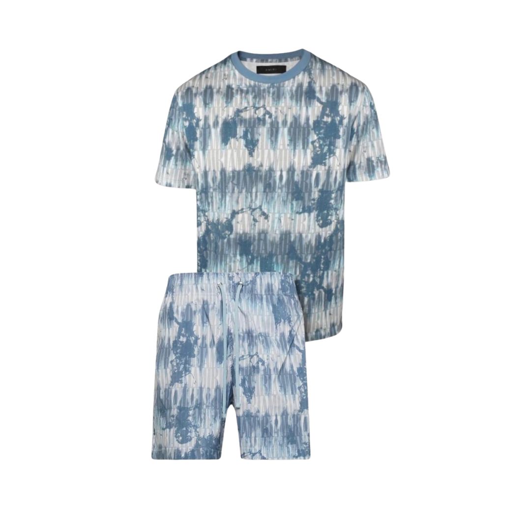 AMIRI Blue Tie-Dye Monogram Co-ord Set