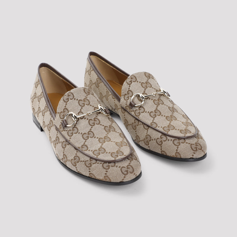 Gucci GG Canvas Horsebit Driving Loafers – Beige/Brown