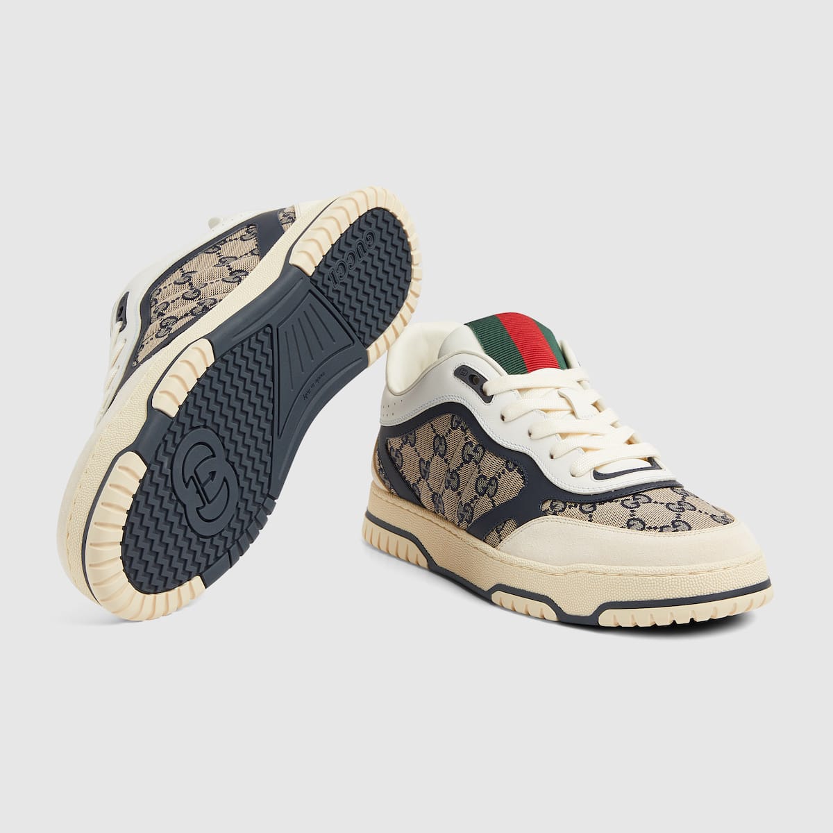 Gucci GG Supreme Canvas Screener Sneakers – Beige/Navy