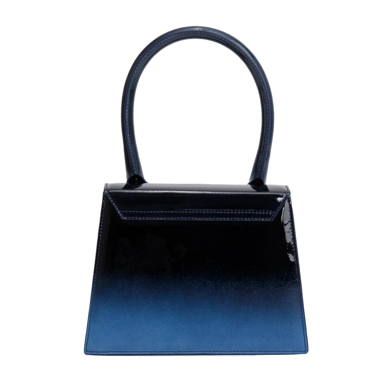 JACQUEMUS Blue Ombre Patent-Leather Le Grand Chiquito Moyen Bag