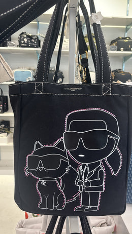 Karl Lagerfeld Paris Cannes Karl & Choupette Rhinestone Tote