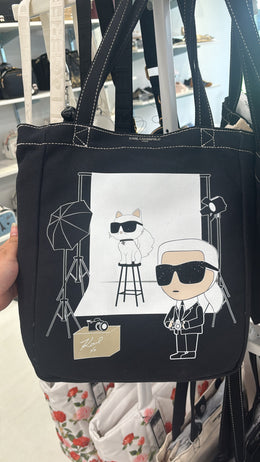 Karl Lagerfeld Paris Cannes Karl & Choupette Photoshoot Canvas Tote