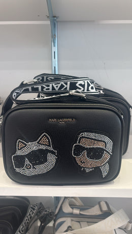 Karl Lagerfeld Paris Maybelle Rhinestone Duo Camera Crossbody Bag