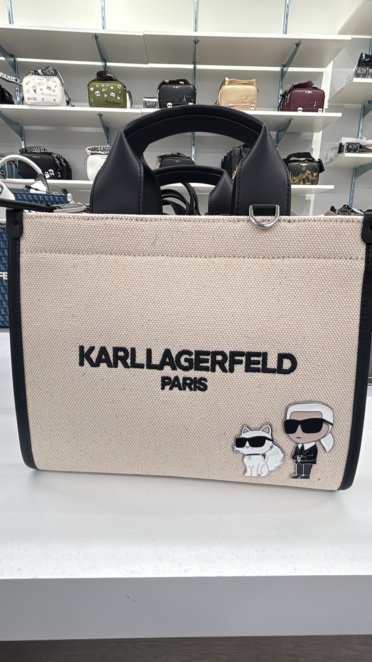 Karl Lagerfeld Paris Kristina Canvas Karl and Choupette Logo Crossbody