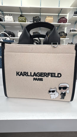 Karl Lagerfeld Paris Kristina Canvas Karl and Choupette Logo Crossbody