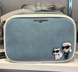 Karl Lagerfeld Paris Maybelle Denim Crossbody With Duo Pin