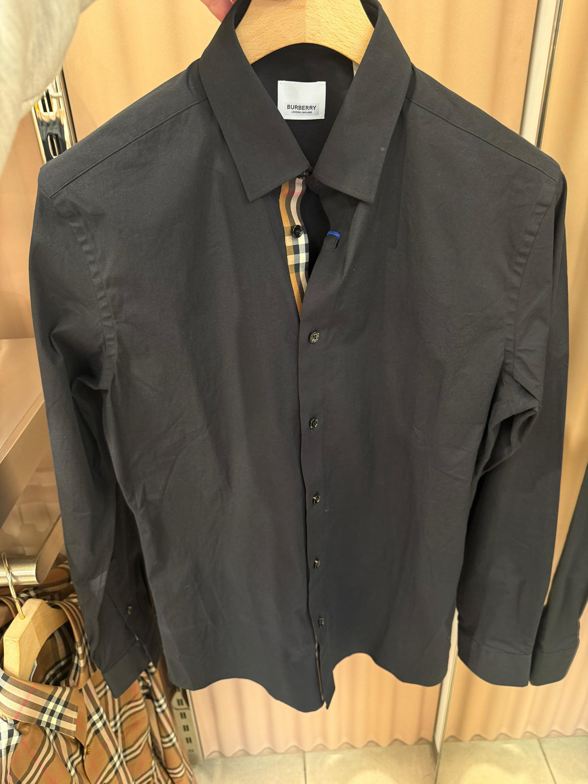 Burberry Solid Shirt In Black