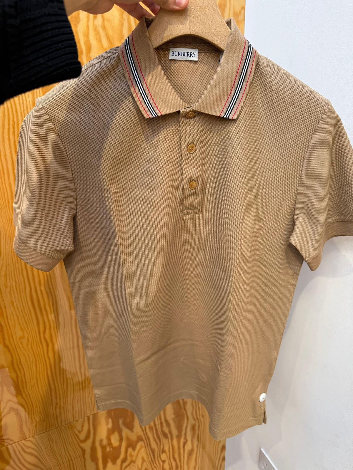 Burberry Pierson Cotton Polo Shirt In Soft Fawn