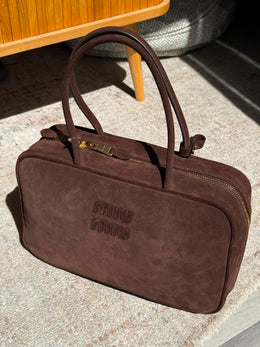 Miu Miu Suede Beau bag In Dark Brown