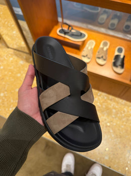 Kazimir Sandal Noir/Étoupe