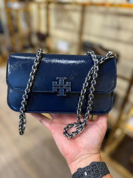 Tory Burch Britten Crinkle Shine Chain Wallet