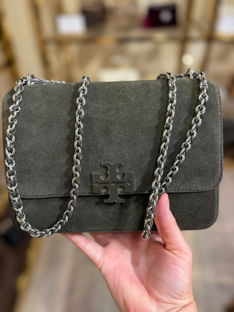 Tory Burch Dark Grey Suede Shoulder Bag