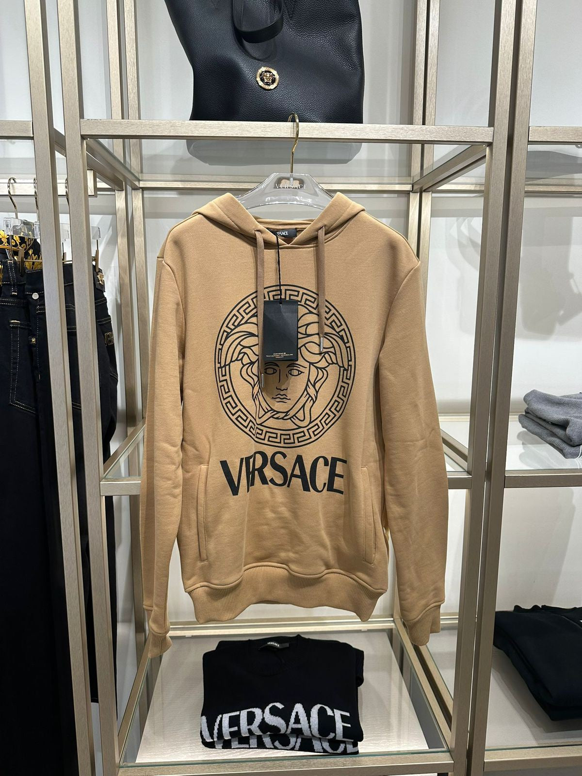 Versace Modern Medusa Logo-Print Hoodie
