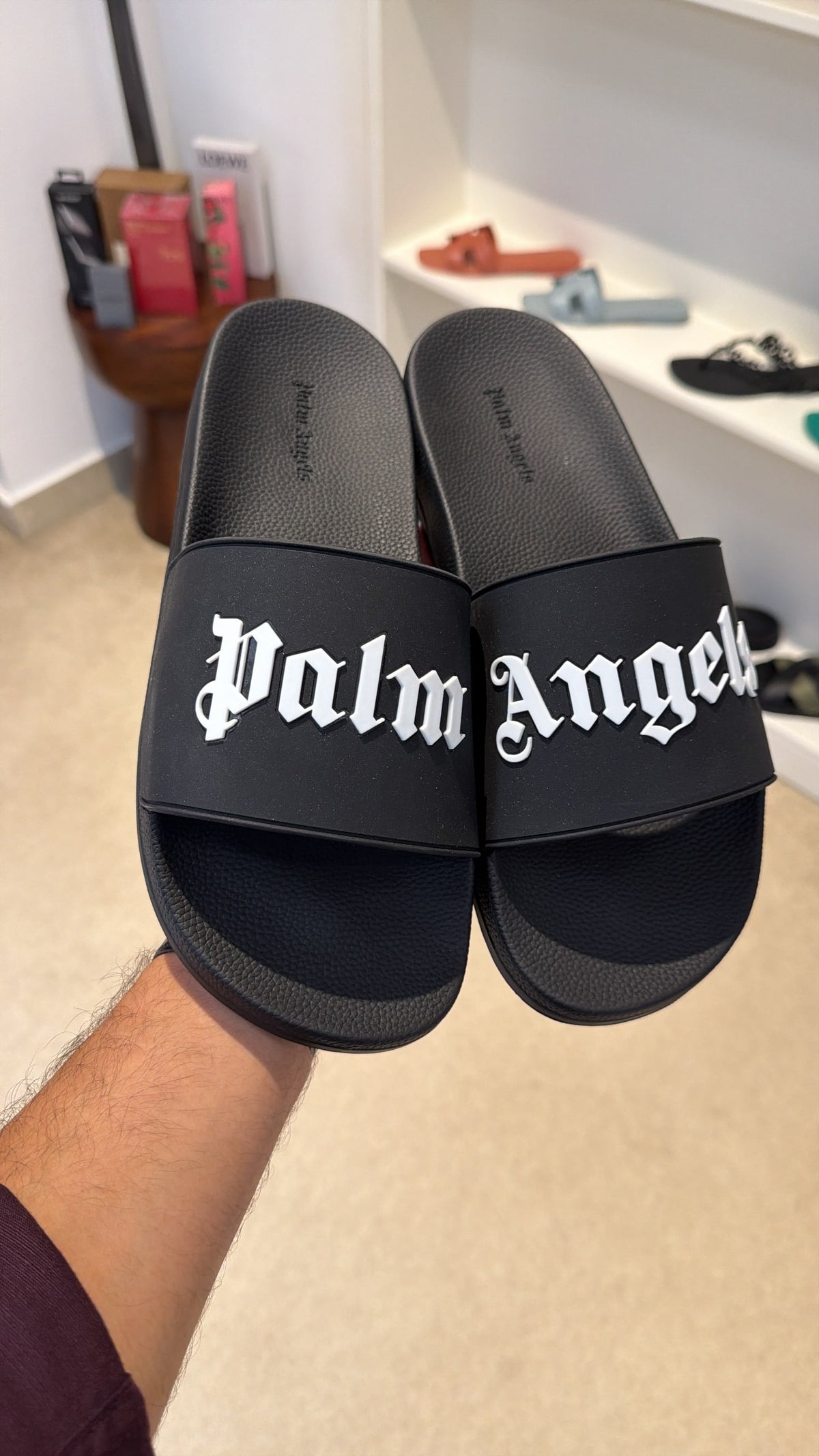 Palm Angels Logo-Print / Big Logo Rubber Slides
