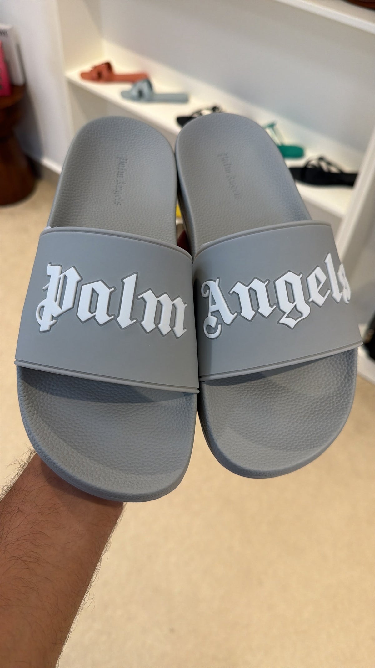 Palm Angels Logo Slide Grey