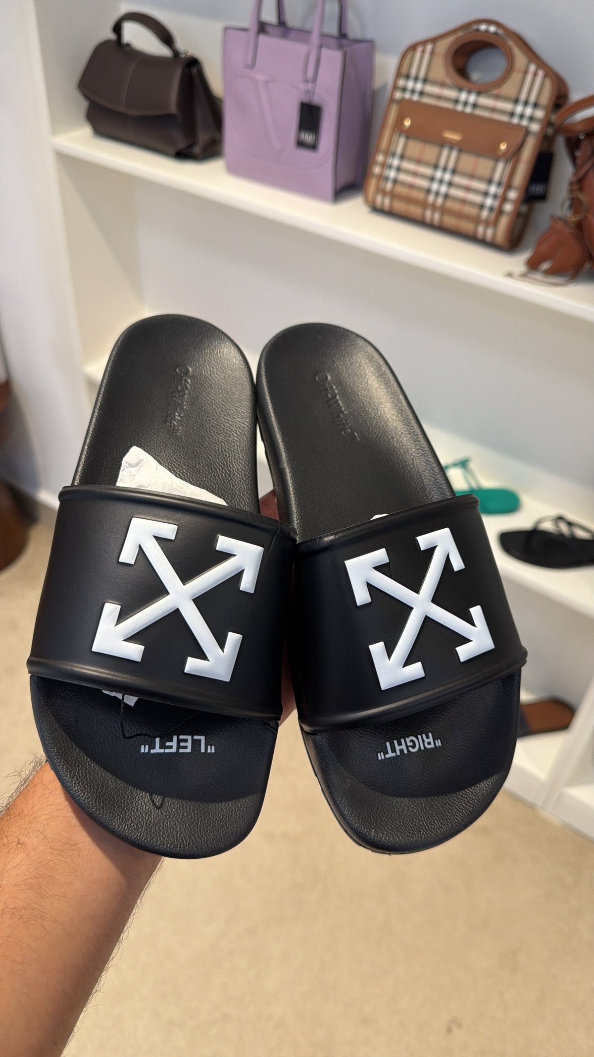 Off-White Arrow Slider Sandals