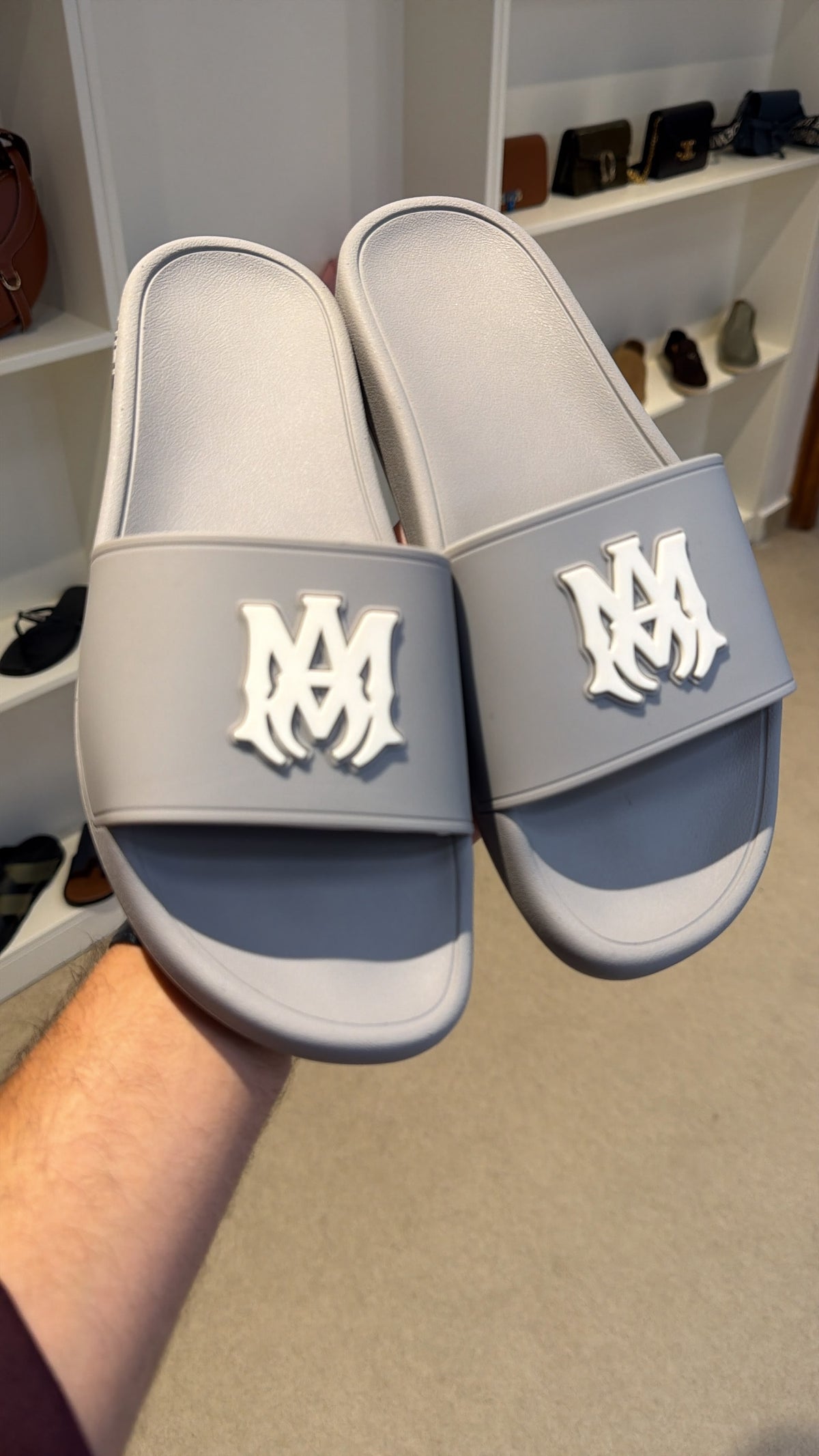AMIRI MA Pool Slides in Grey