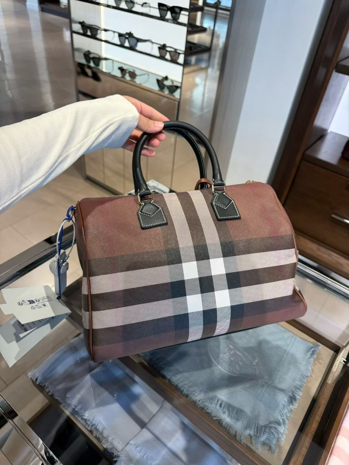 Burberry Check Large Bowling Bag