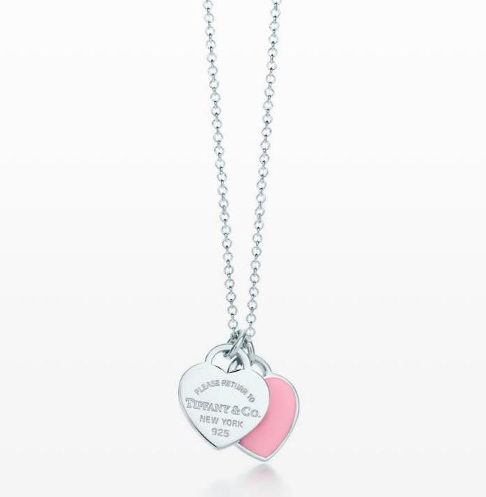 Tiffany & Co. Return to Tiffany Pink Double Heart Tag Pendant