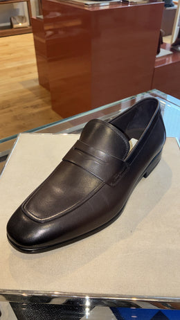 Ferragamo espresso leather penny loafers