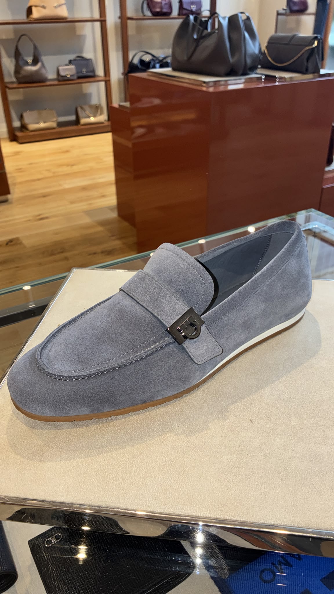 Ferragamo Grey Suede loafers