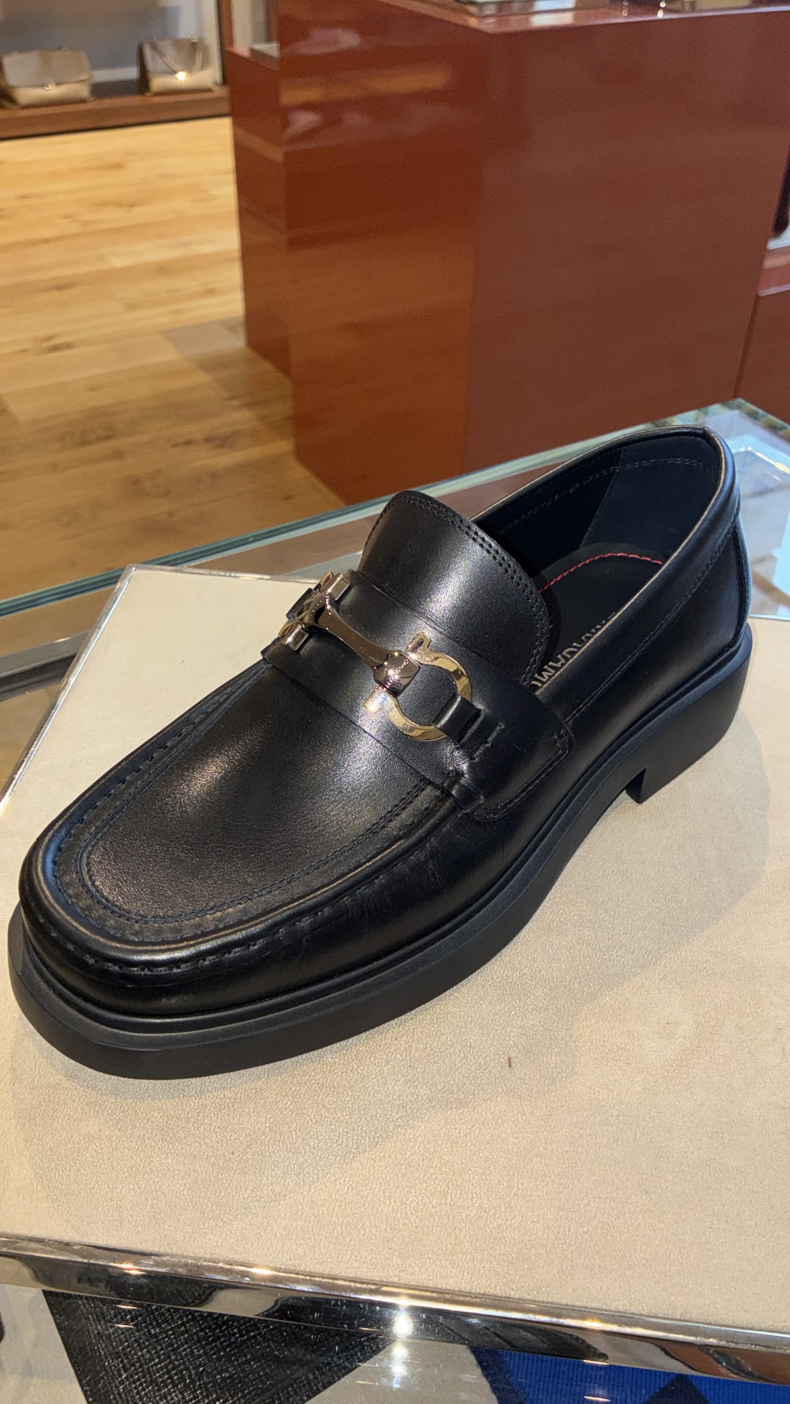Ferragamo Gancini-plaque leather loafers