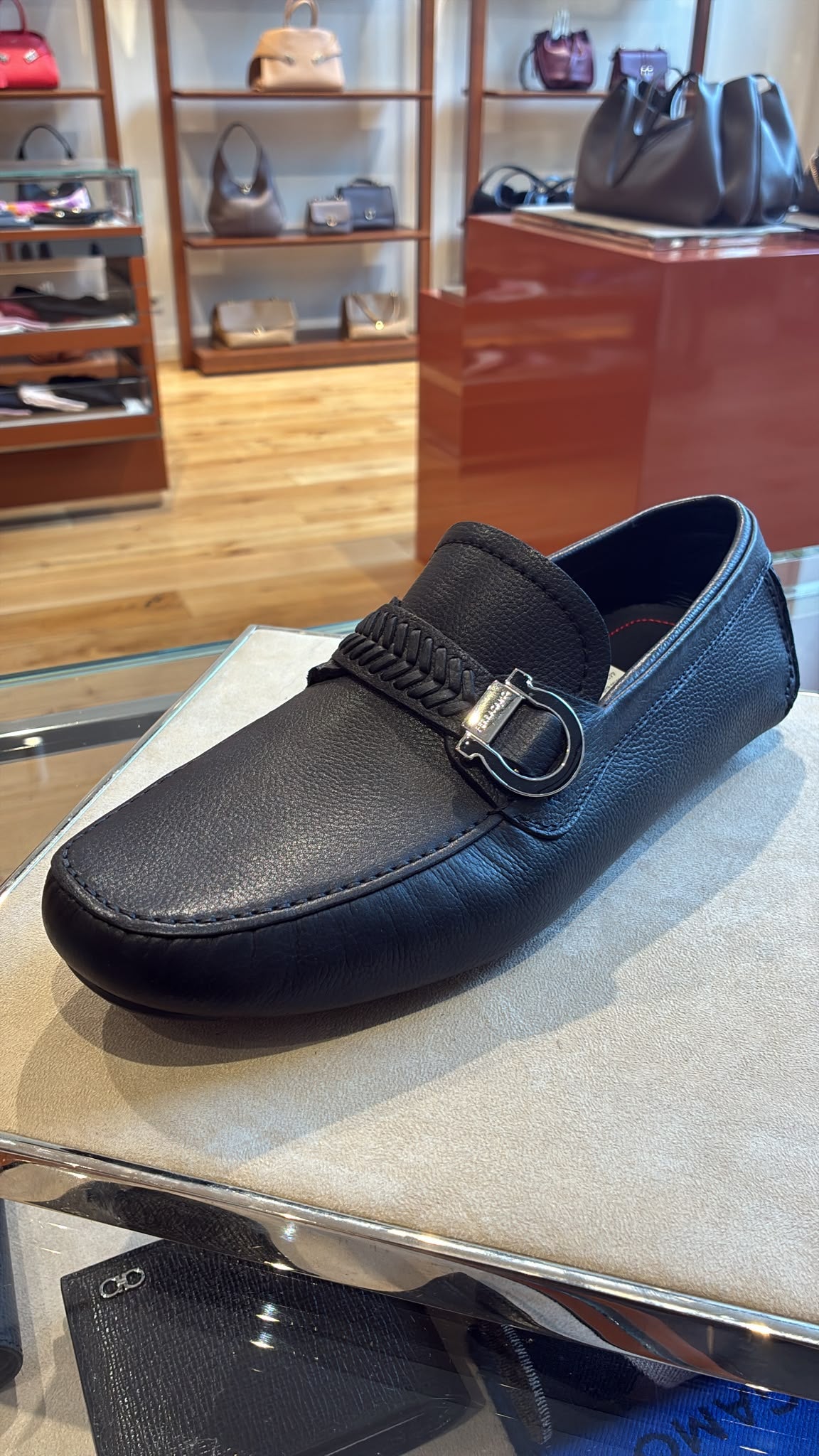 Ferragamo Moccasins with Braid Gancini Ornament
