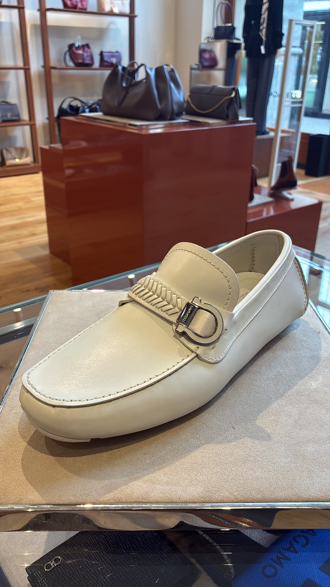 Ferragamo Woven-Strap Gancini-Ornament Loafers