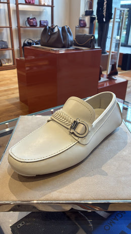 Ferragamo Woven-Strap Gancini-Ornament Loafers