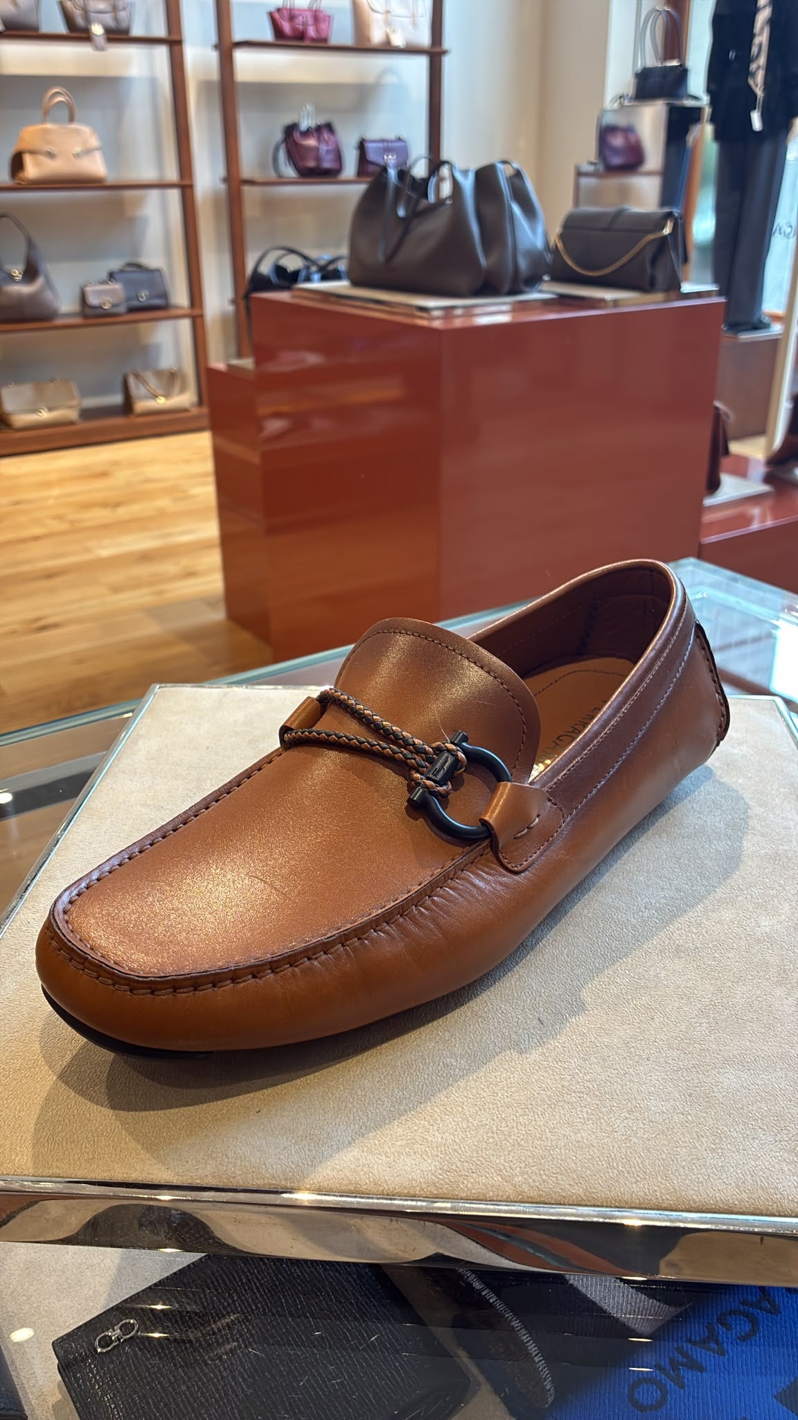 Salvatore Ferragamo Gancini Ornament Driver Loafers