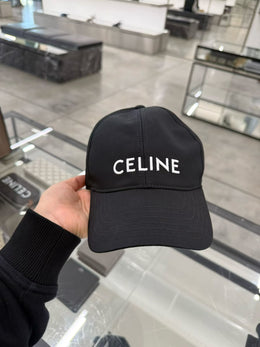Celine Black Logo Baseball Cap