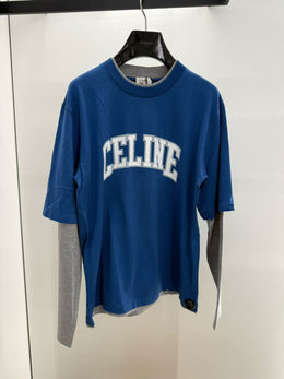 Celine Logo-Print Layered Cotton-Jersey T-Shirt