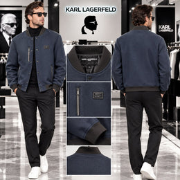 Karl Lagerfeld Paris Men's Textured Bomber Jacket