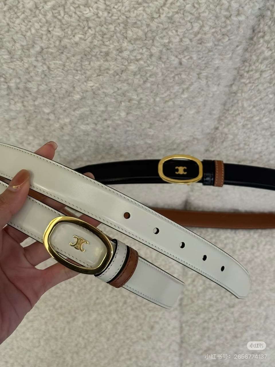 Céline reversible leather belt