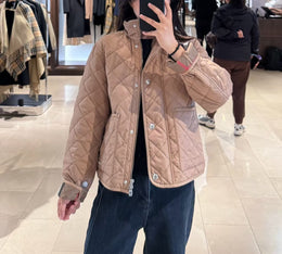 Burberry diamond-quilted jacket in beige