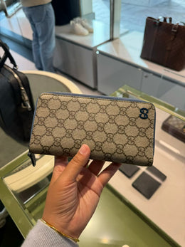 GG Supreme canvas zip-around long wallet