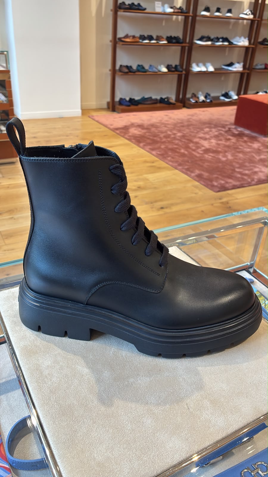 Ferragamo Dionne Leather Combat Boot