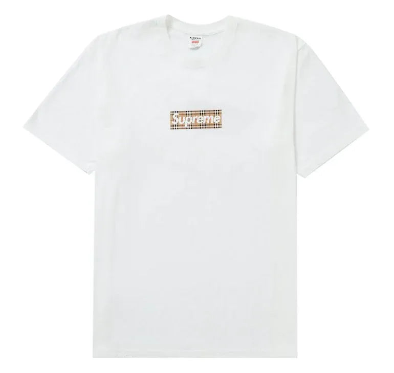 Supreme x Burberry Box Logo White Tee