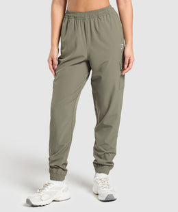 Gymshark Woven Cargo Pant - Base Green