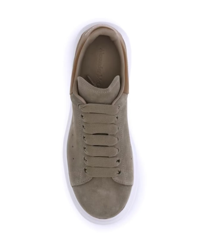 Suede Leather Sneakers with Platform Sole