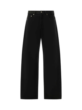 Monogram Loose Denim Pants in Black/Black