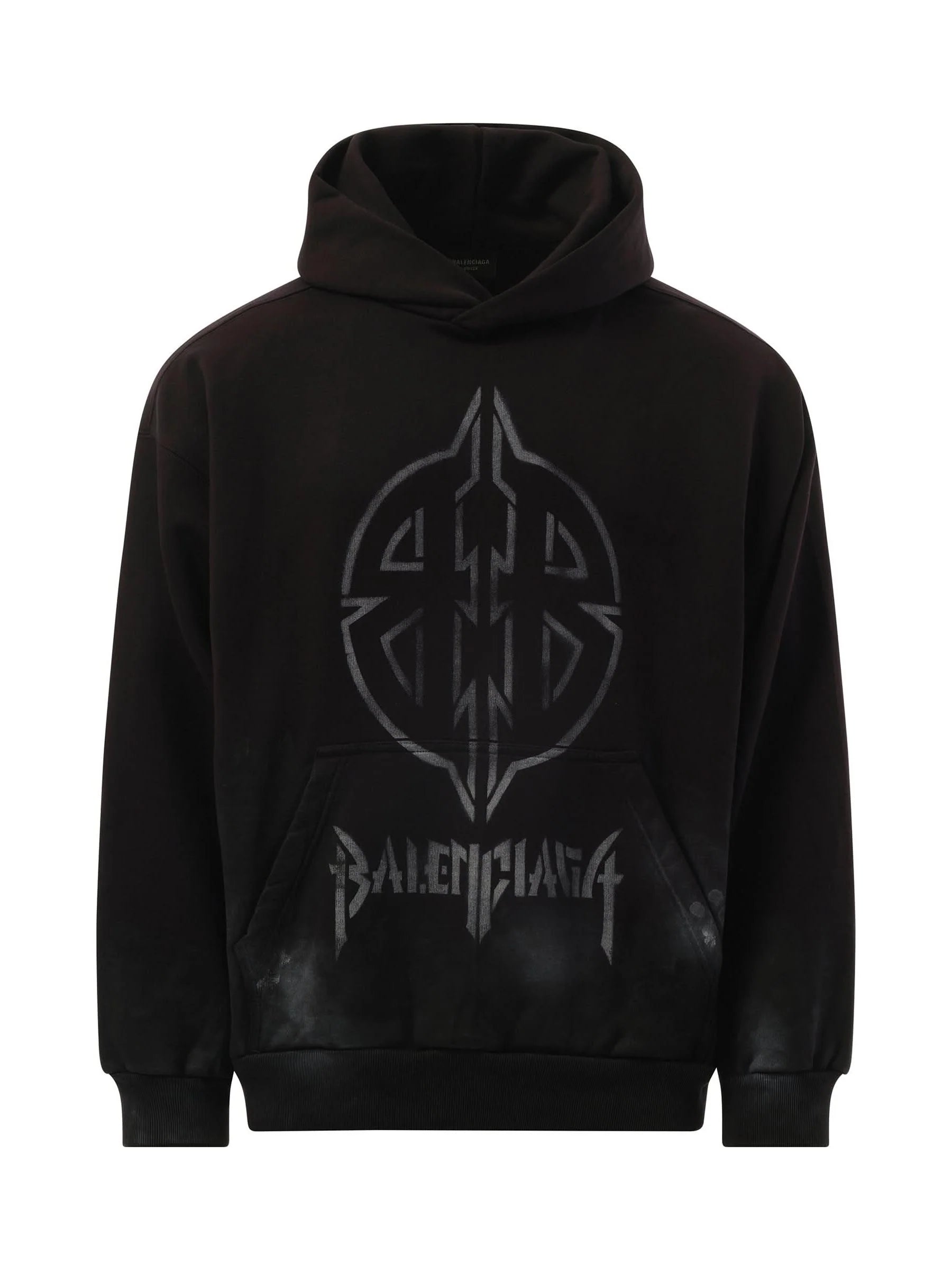 BB Logo Painted Hoodie in Black